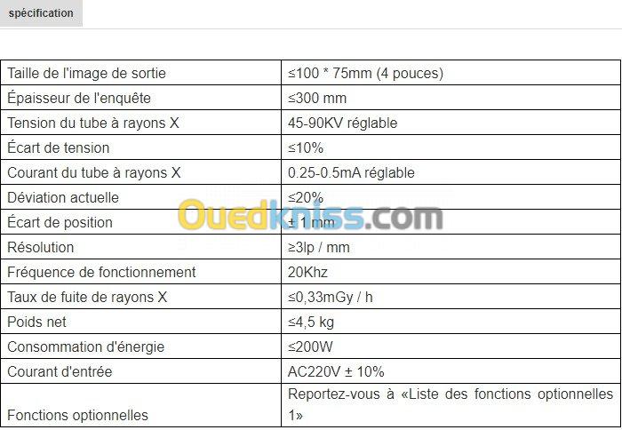 la machine Radiographie à rayons X con