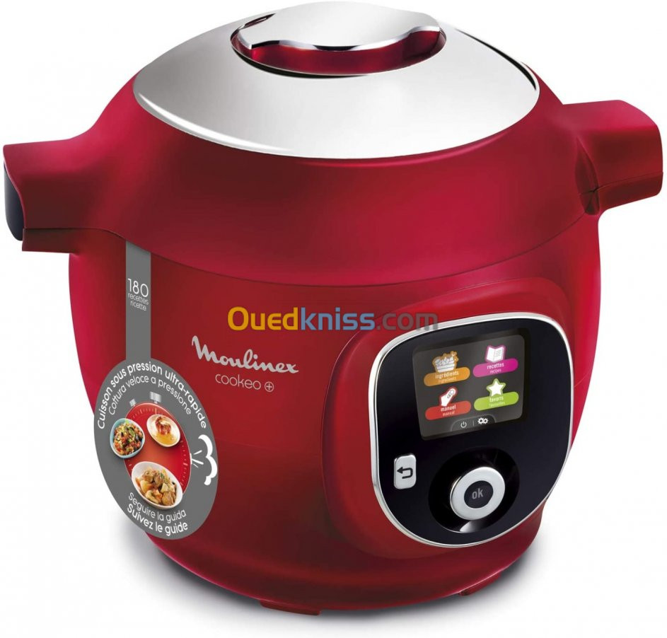  Moulinex COOKEO+ MULTICUISEUR ELECTRIQUE 6L 180 RECETTES PREPROGRAMMEES ROUGE CE85B510