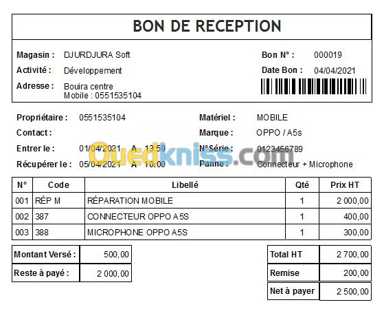 Logiciel Gestion des Réparation