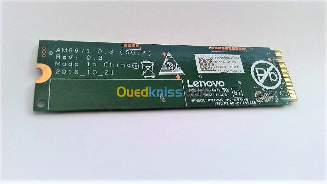SSD  NVMe PCLe LENOVO 256G + Windows10