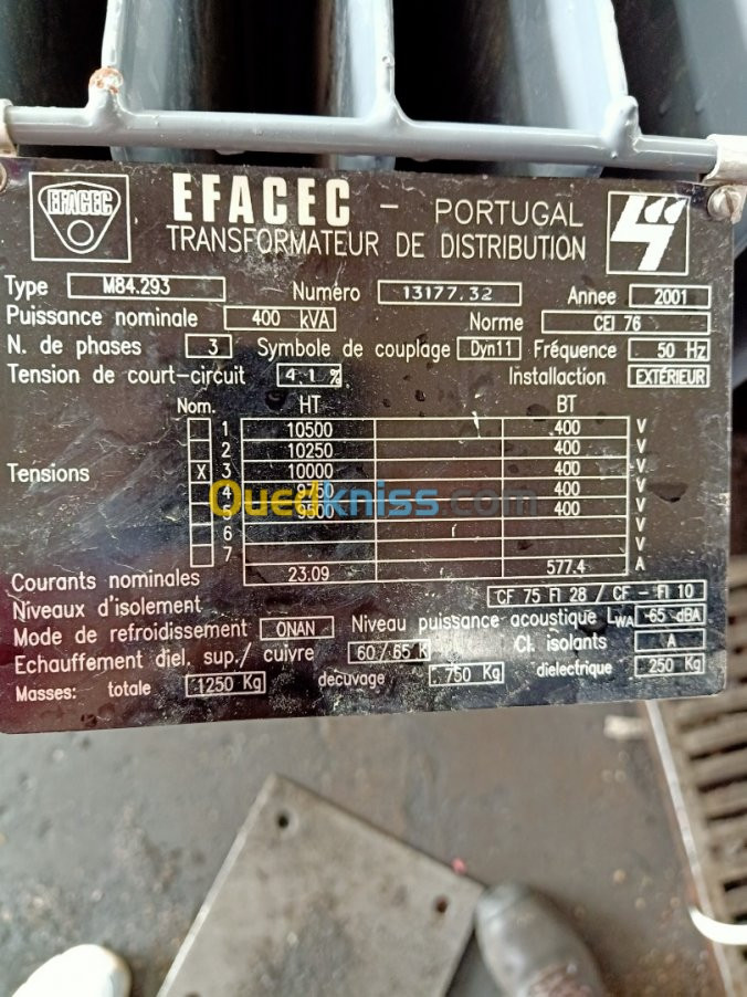 POSTE TRANSFORMATEUR 400KVA 