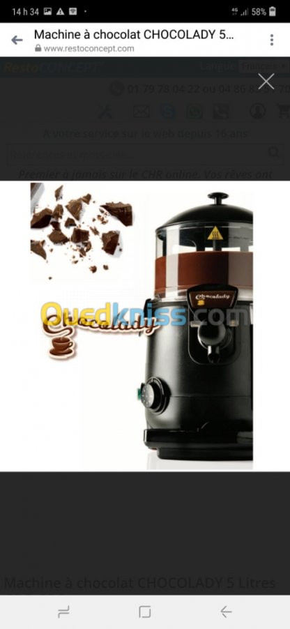 machine chocolat chaud GbG 