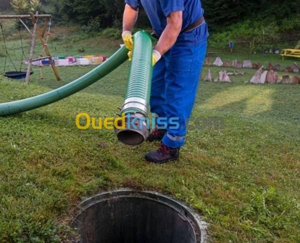 Débouchage conduite vidange fosse alge