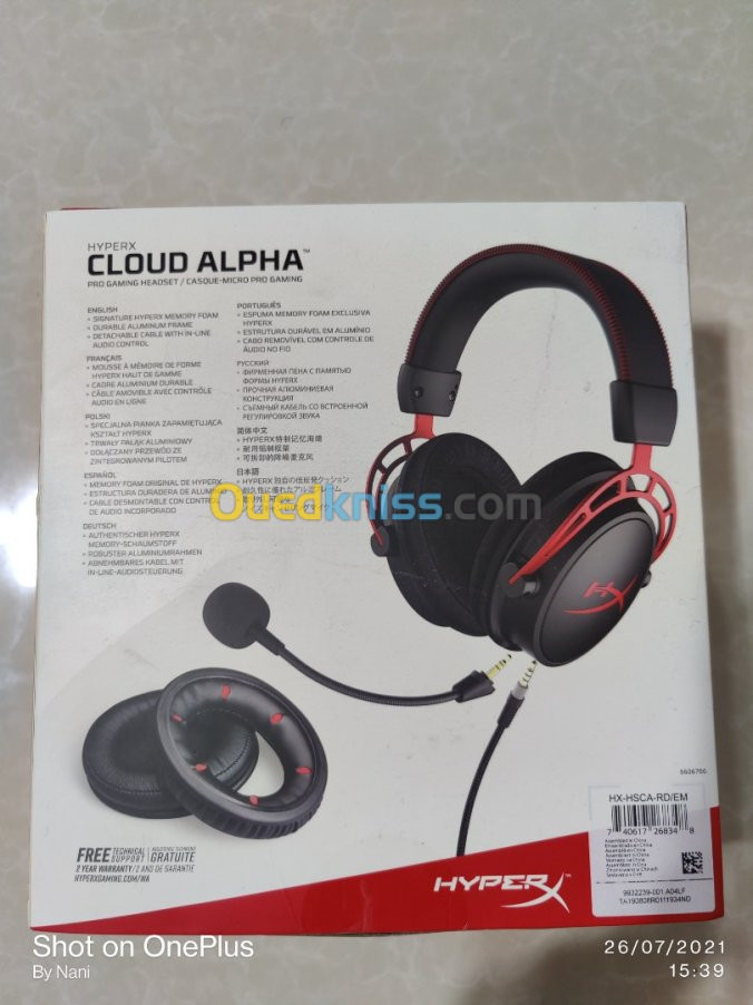 Casque gamer Hyper X cloud alpha 