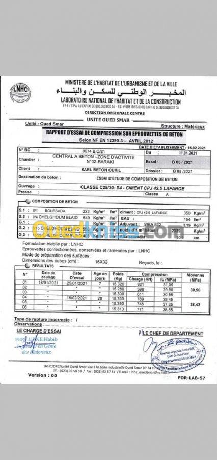 Fabrication de beton pret a lemploi