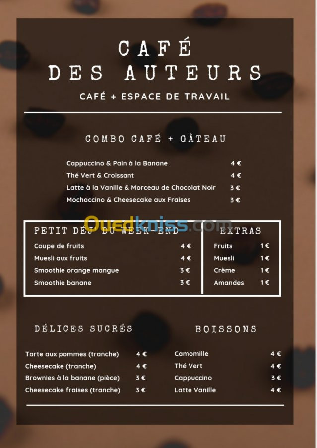 Menu  بطاقات الطعام 