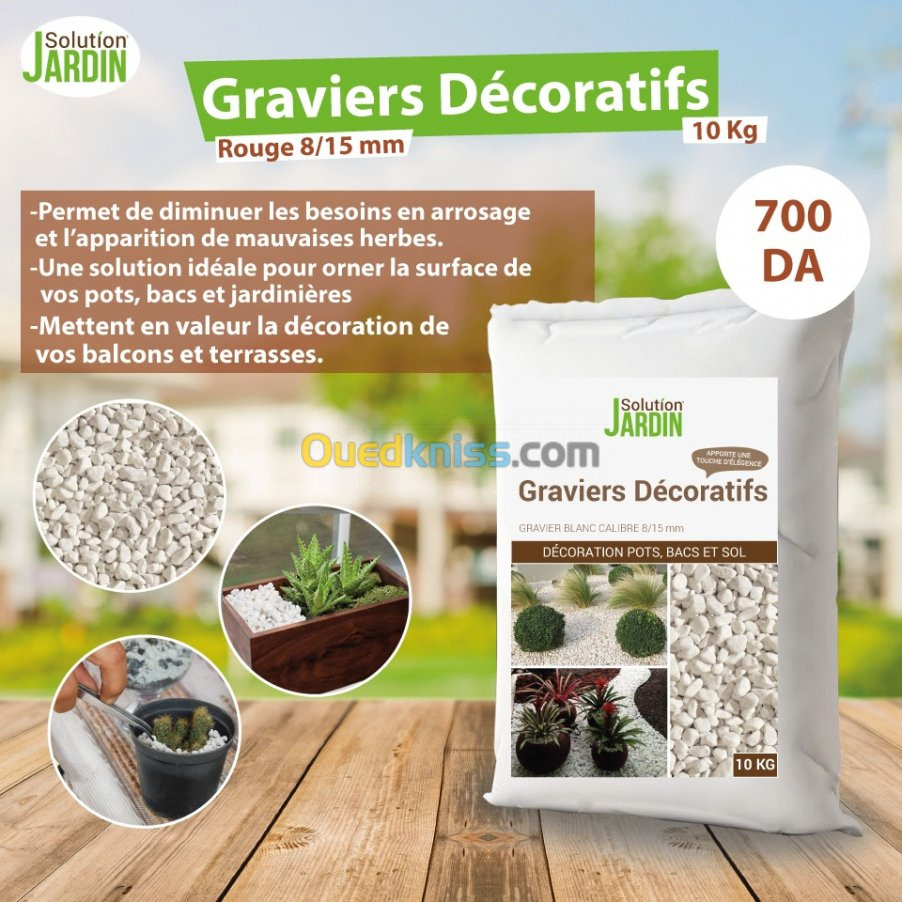 Graviers Décoratifs Blanc 8-15 mm 10kg