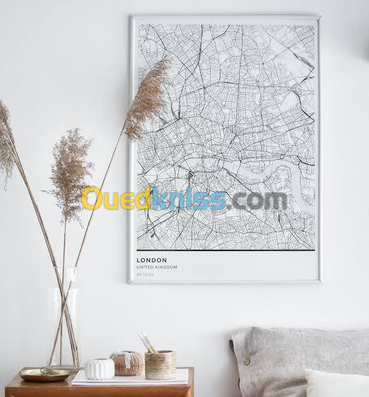 cadre decoratif avec cartes maps 