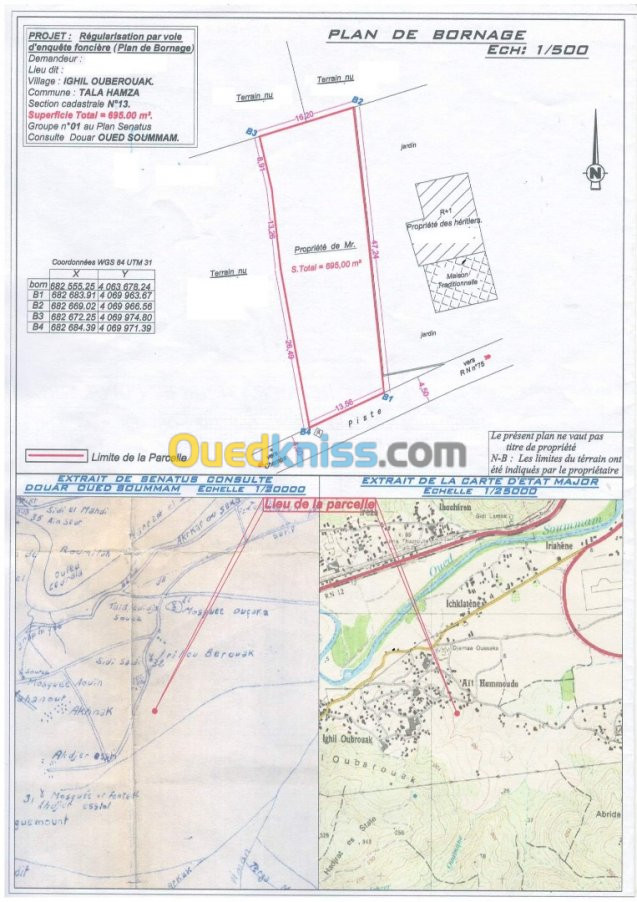 Vente Terrain Bejaia Tala hamzadaira