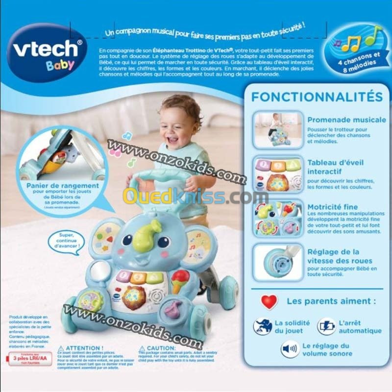 Éléphanteau Trottino, Trotteur Marcheur 2en1 - Vtech