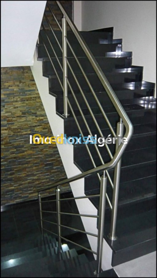 Réalisation des Rampe d'escalier inox