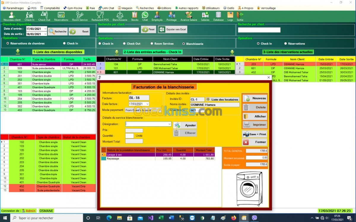 Logiciel gestion  hôtelière complète