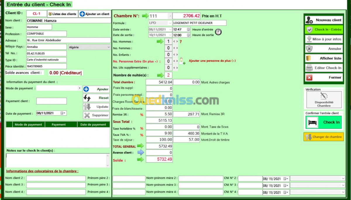 Logiciel gestion  hôtelière complète