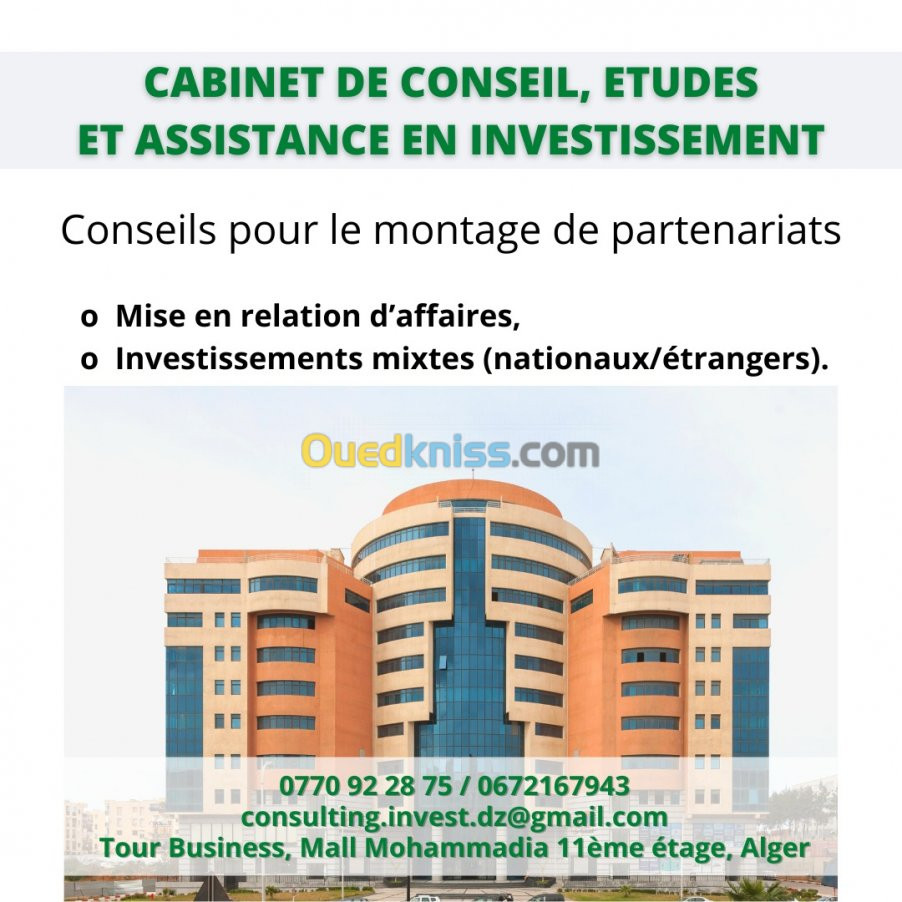 Etudes, accompagnement et assistance.