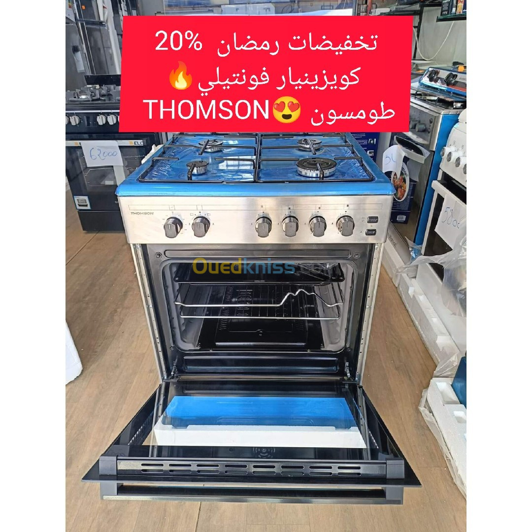 PROMO Cuisinière Thomson 4 feux inox ventilé catalyseur 