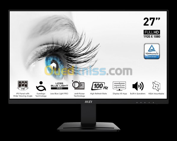 ECRAN MSI PRO MP273A - 27INCH - IPS - 100HZ - 1MS