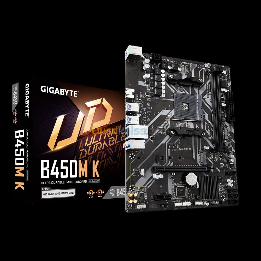  CARTE MÈRE GIGABYTE B450M K - AM4, PCIe 3.0, USB 3.1, DDR4