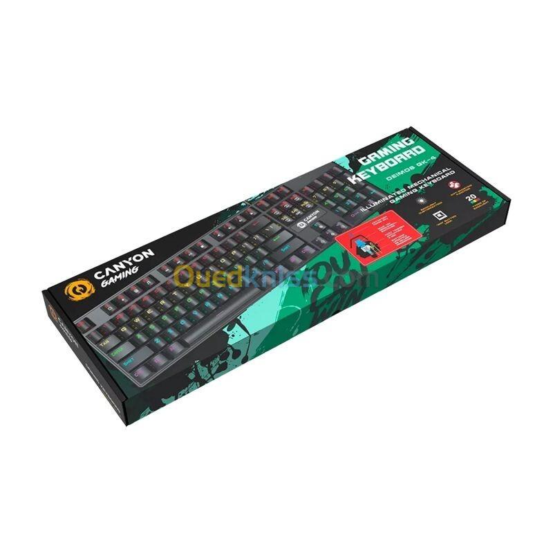 CLAVIER MECANIQUE CANYON GK-4 BLACK RGB - BLUE SWITCH, 100% FORMAT