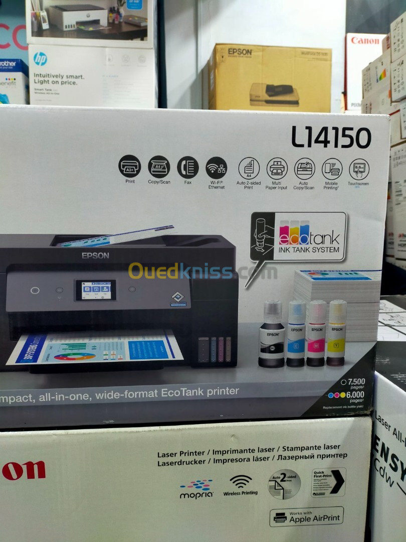 Multifonction Imprimante EPSON EcoTank L14150 A3 Avec Réservoire (ADF_Wifi_Rj45)