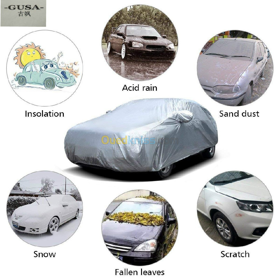 Bâche Auto Housse de Protection 4 Saisons (Tout types de voiture) S/M/L/XL