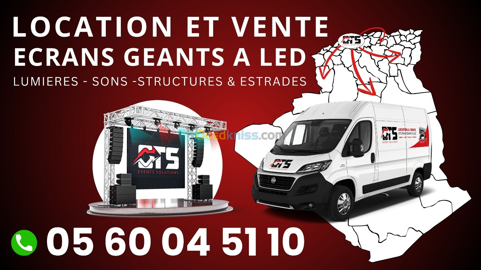 location et vente d'écrans géants à LED et matériel de sonorisations et lumières.