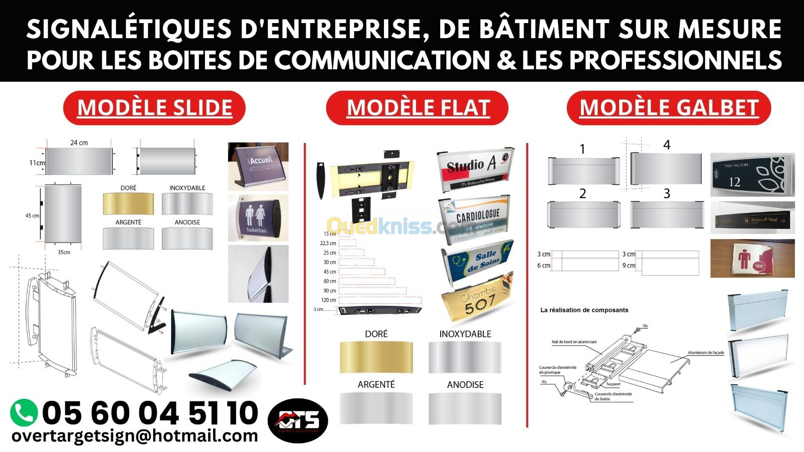 Signalétiques d'entreprise, de bâtiment sur mesure