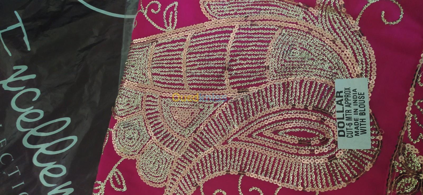 Tissu SARI Indien 100% Original 6M قماش أصلي