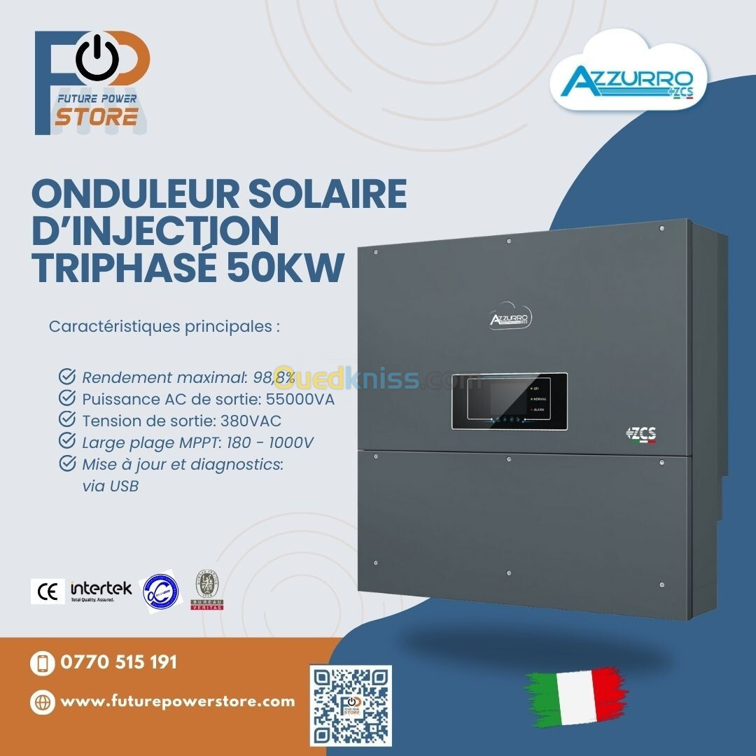 Onduleur solaire d'injection triphasé 50kw 