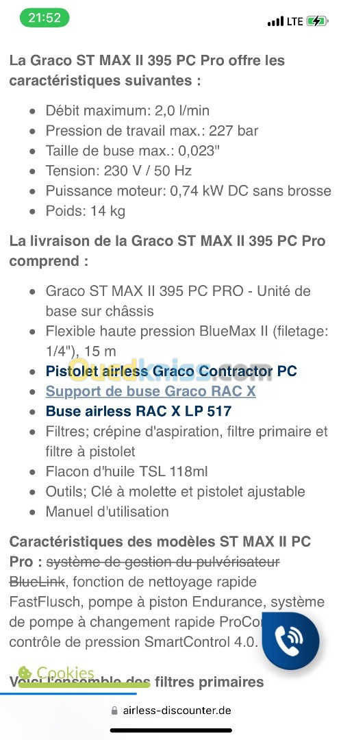 Air less graco ST MAX 395 Pro