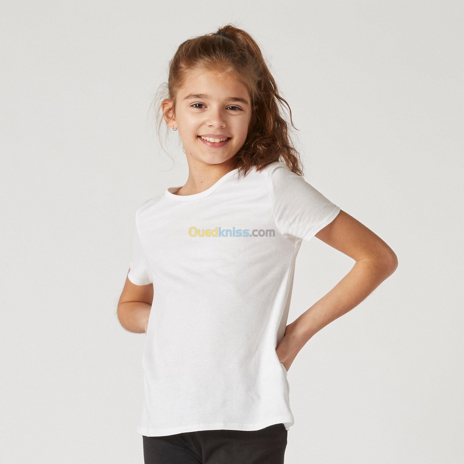 DOMYOS Tshirt coton basique blanc ENFANT