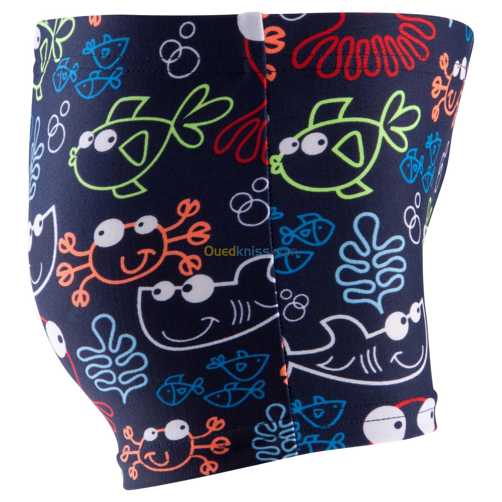 NABAIJI BOXER DE BAIN BEBE / ENFANT BLEU IMPRIME FISH