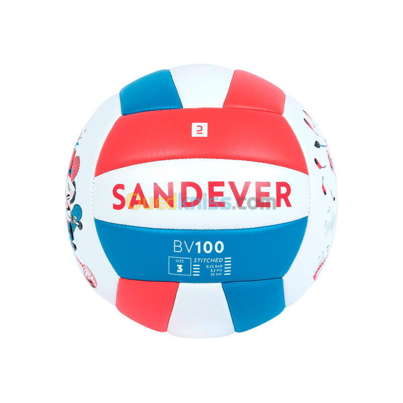 KIPSTA Ballon de Beach volley 100 Classic cousu Taille 3 Junior Rose Indienne