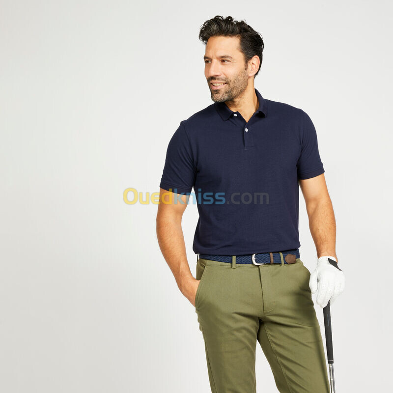 INESIS Polo de golf en coton manches courtes Homme - MW500 bleu marine