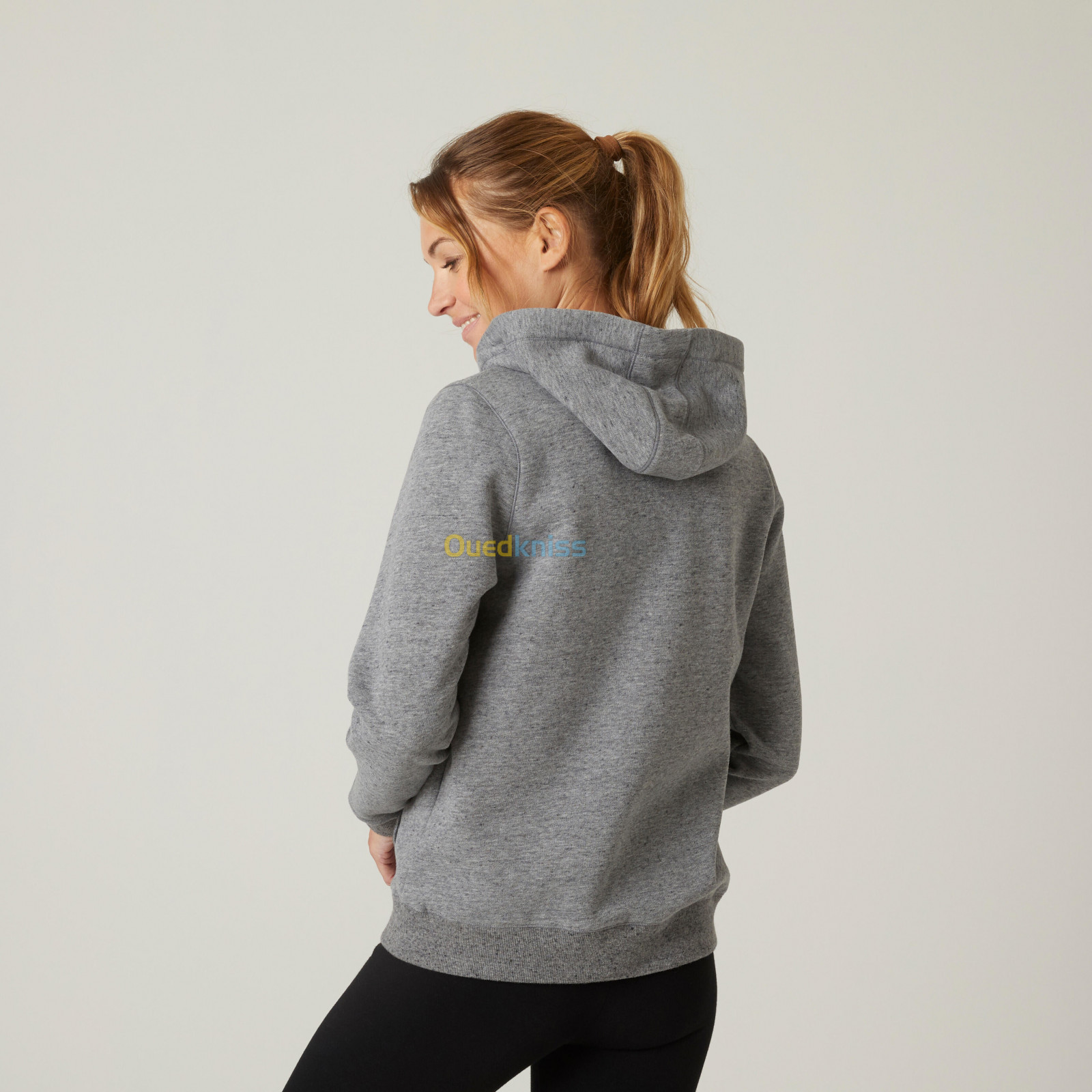 DOMYOS Sweat zippé à capuche fitness femme - 500 Gris