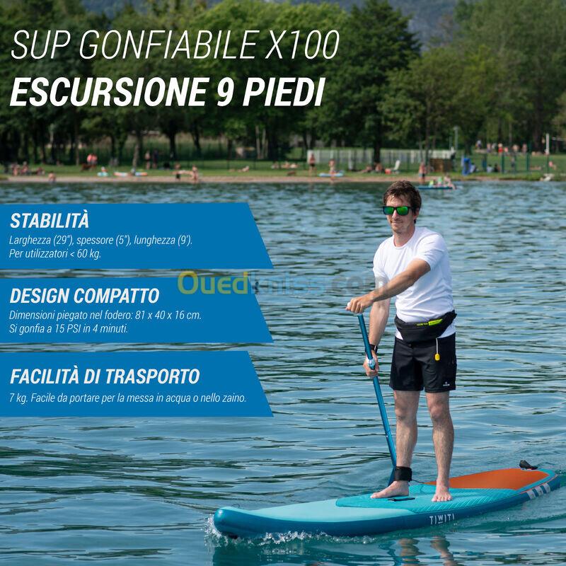 ITIWIT STAND UP PADDLE GONFLABLE DÉBUTANT 9 PIEDS BLEU ET ORANGE