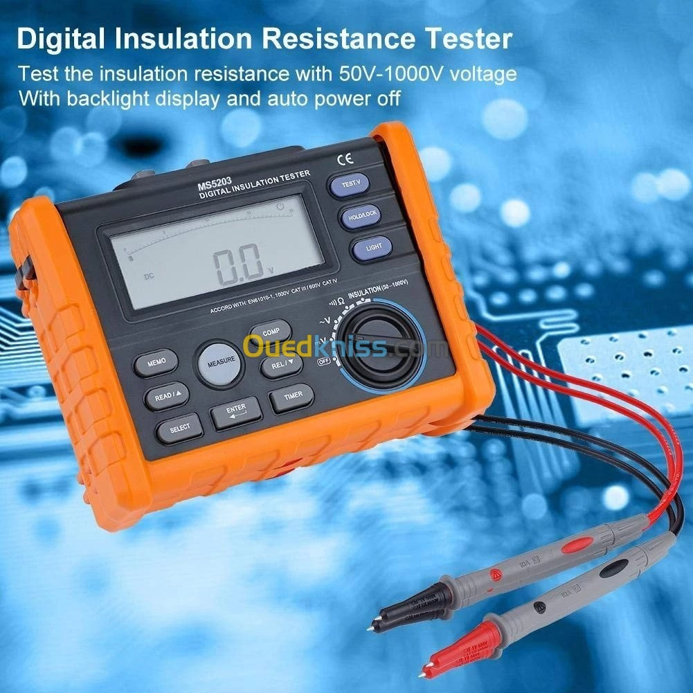Testeur d'isolement Numérique - Mégohmmètre