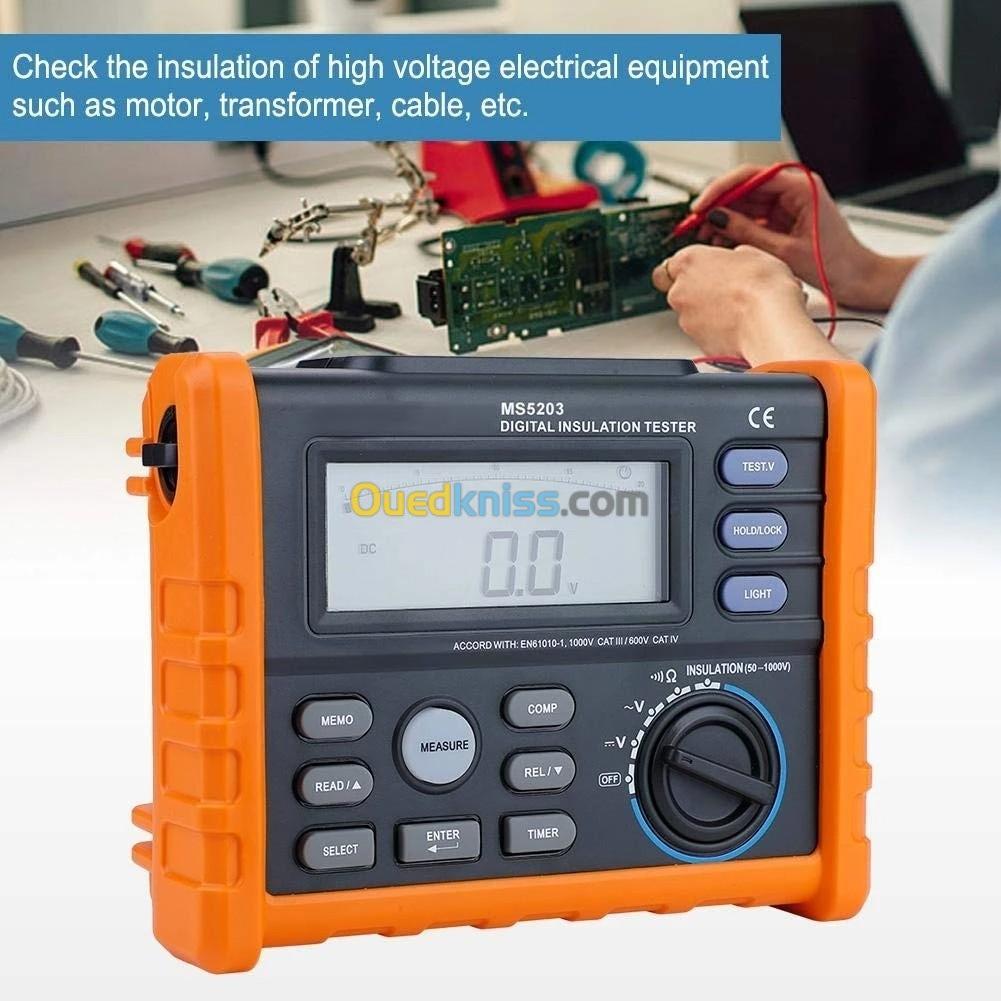 Testeur d'isolement Numérique - Mégohmmètre