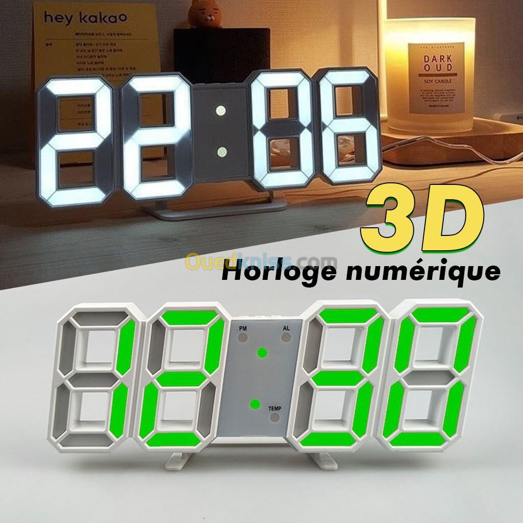 Horloge Murale numérique LED 3D