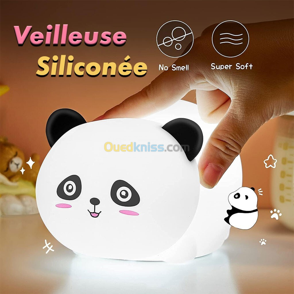 Lampe Tactile en Silicone Rechargeable USB - Veilleuse Enfant Panda