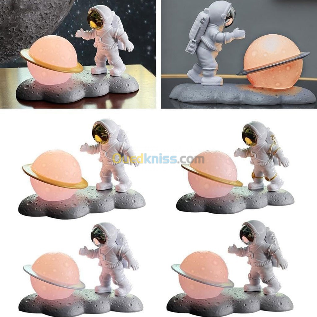 Astronaute Veilleuse Décoration De Bureau Lune Spaceman Résine