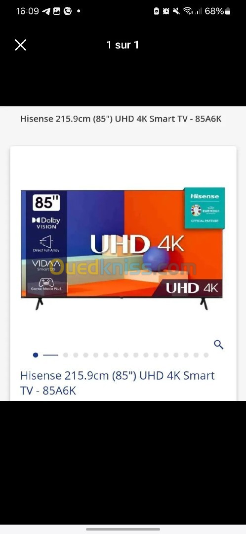 Tv hisense 85" 4k uhd smart tv 2024