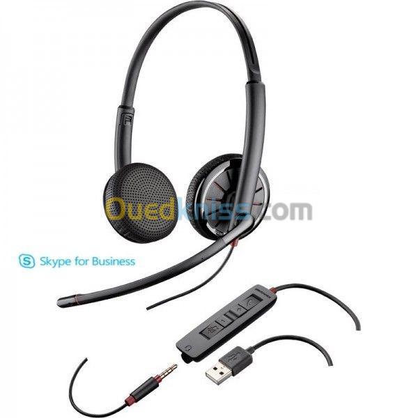 Casque Plantronics filaire Poly stéréo double connectivité USB & Jack 3,5mm