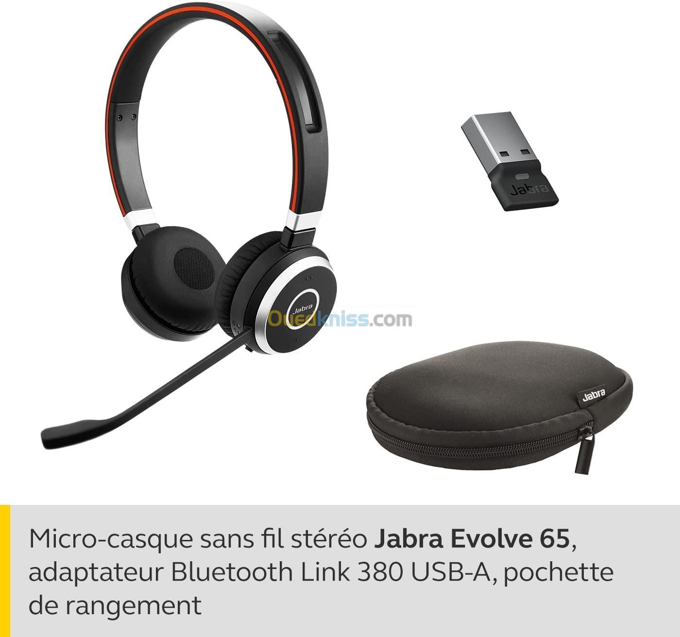 Jabra Evolve 65 Stereo Casque supra-auriculaire sans fil 