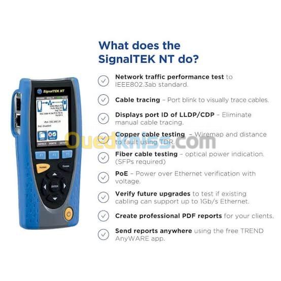 Testeur câblages réseaux SIGNALTEK NT