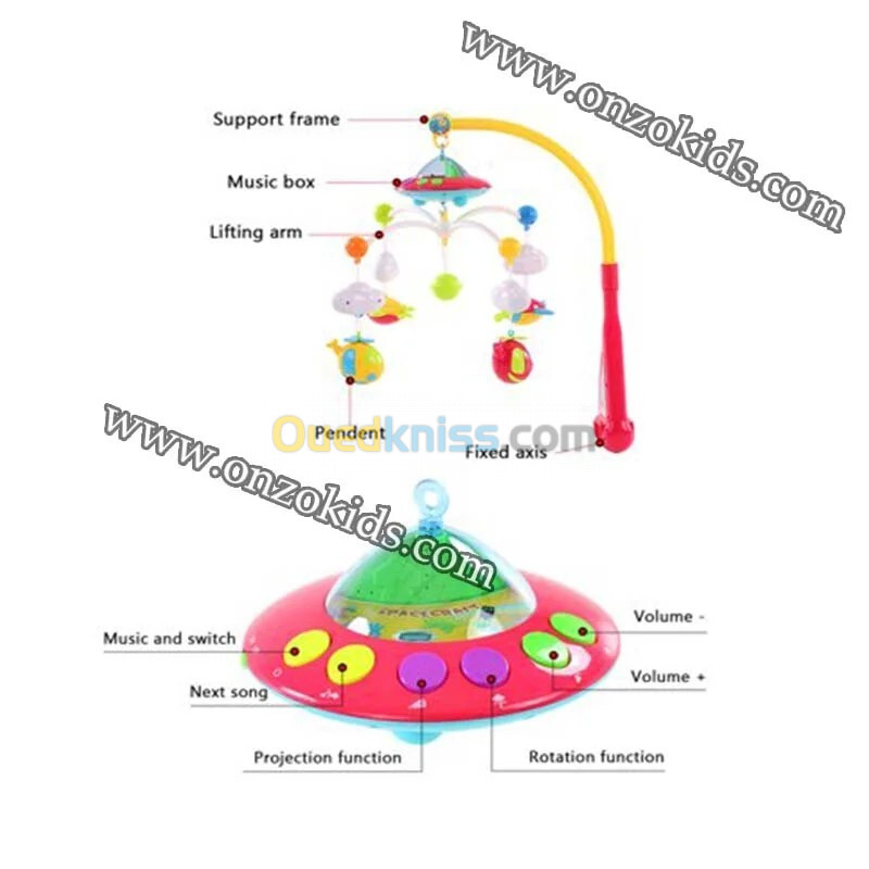Mobile musical et lumineux pour berceau