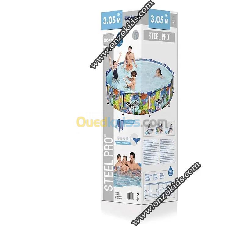 Piscine hors sol Steel Pr ronde 305 x 66 cm - Bestway