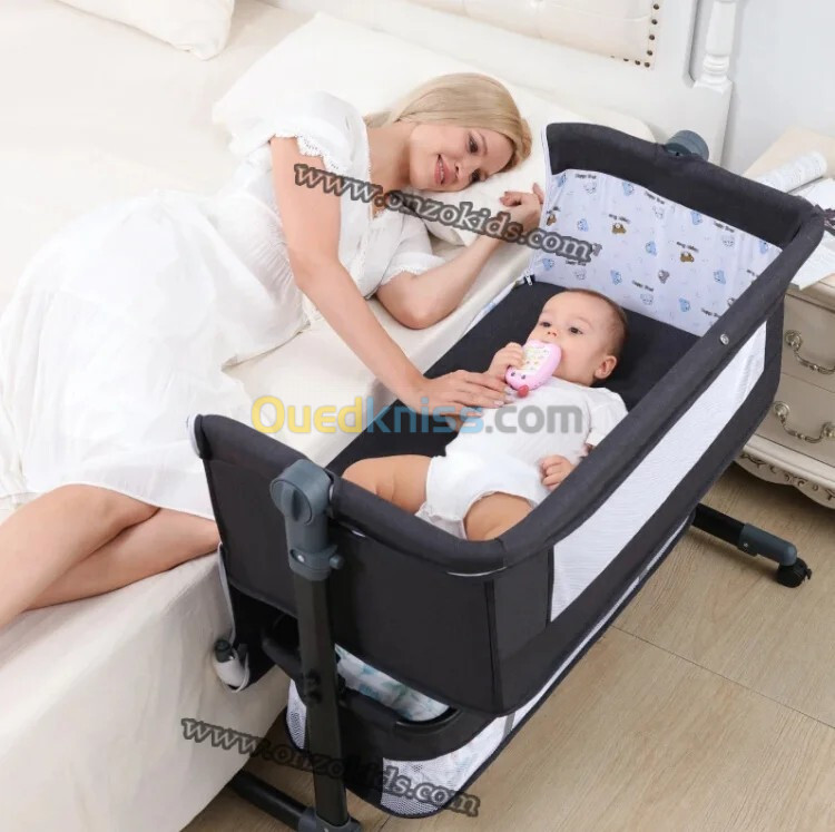 Lit bébé portable pliable avec filet: balançoire réglable