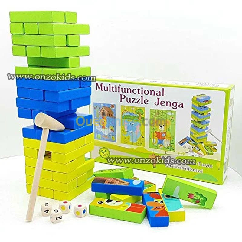 Multifunctional puzzle jenga