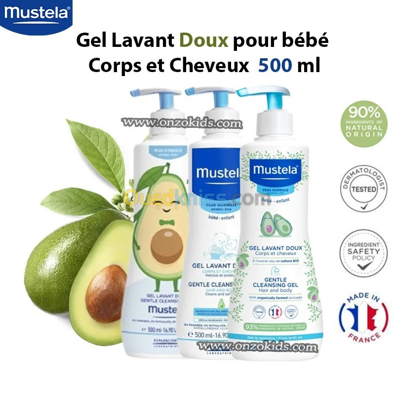 Gel Lavant Doux pour bébé - Corps et Cheveux 500ml - Mustela