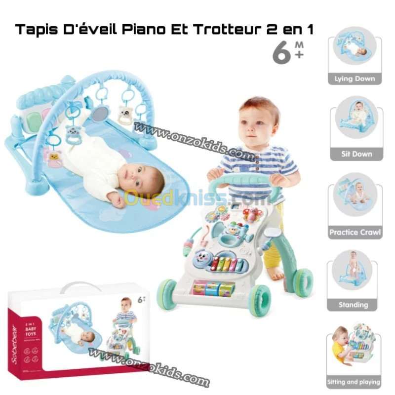 Tapis Déveil Piano Et Trotteur 2 en 1